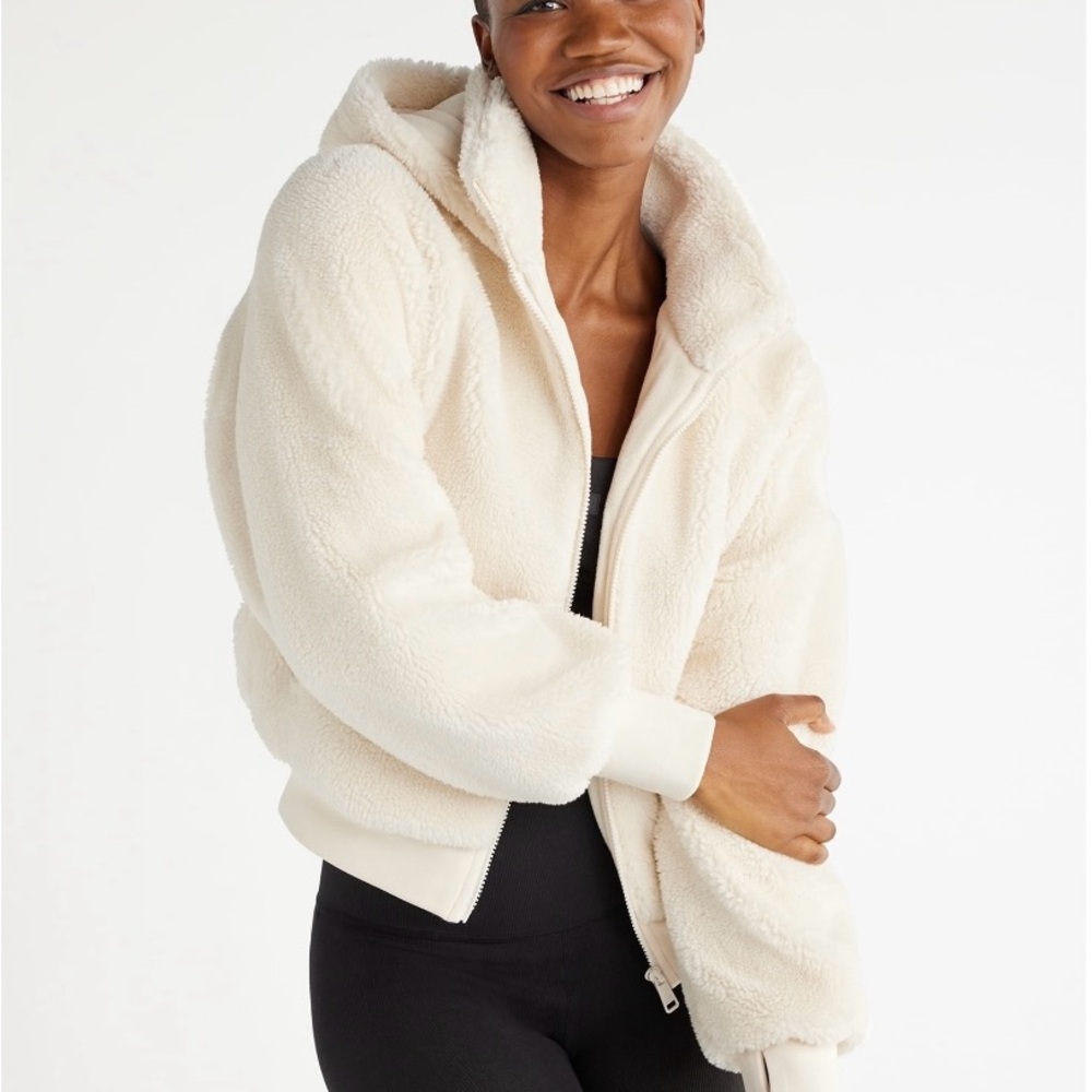 Women Faux Sherpa Jacket with Hood